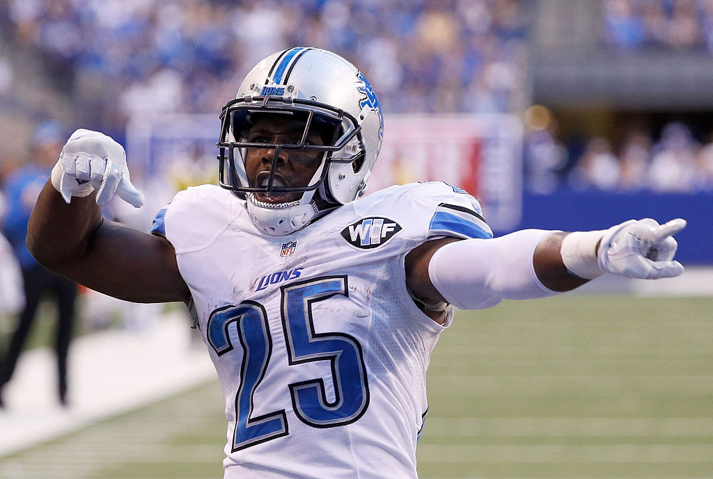 Theo Riddick of the Detroit Lions celebrates a win | Joe Robbins/Getty Images