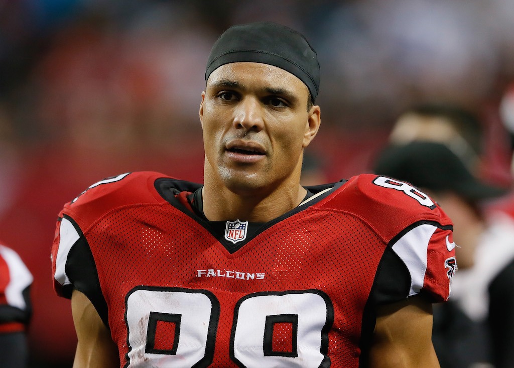 Tony Gonzalez walks off the field.