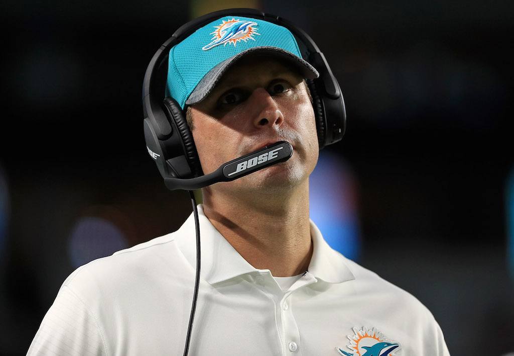 Adam Gase tells his team what to do.