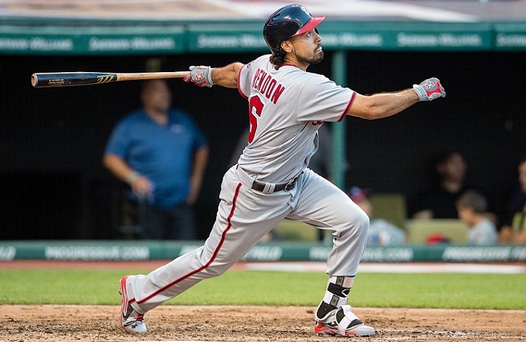 CLEVELAND, OH - JULY 26: Anthony Rendon #6 of the Washington Nationals hits a two run home run during the fourth inning against the Cleveland Indians at Progressive Field on July 26, 2016 in Cleveland, Ohio. (Photo by Jason Miller/Getty Images) *** Local Caption *** Anthony Rendon
