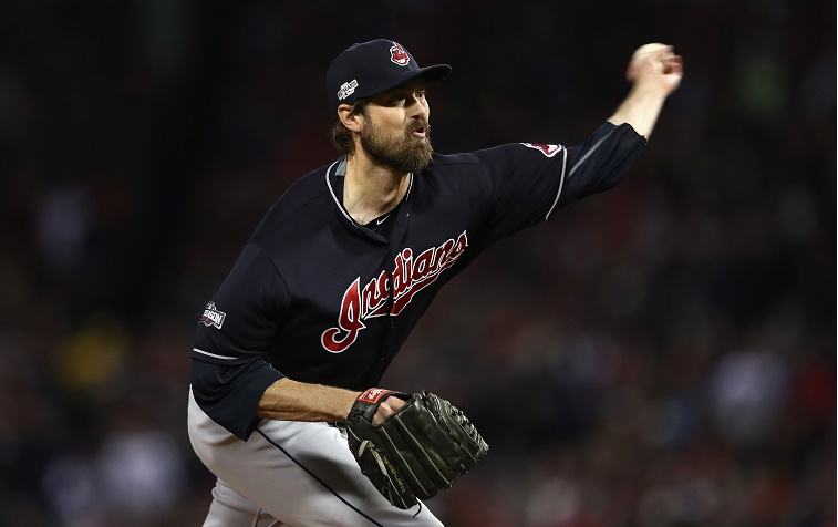 Andrew Miller of the Cleveland Indians throws a pitch