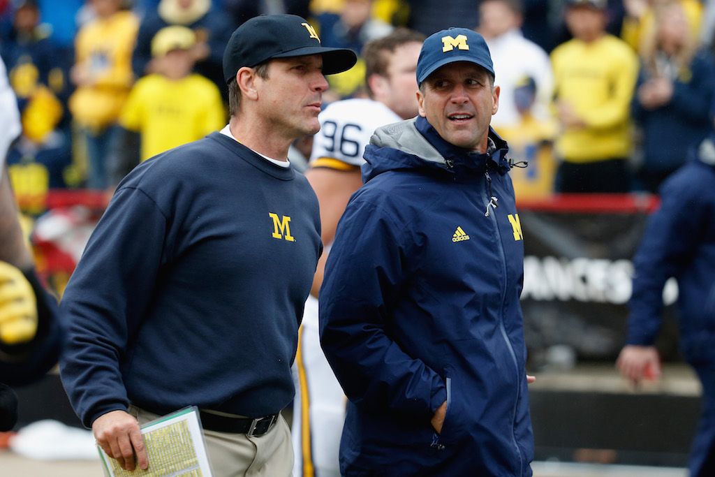 The Harbaugh brothers discuss the Wolverines' game plan.