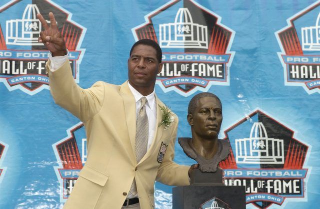 Marcus Allen being inducted into the Hall of Fame Marcus Allen being inducted into the Hall of Fame