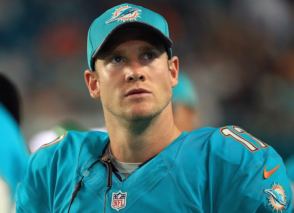Ryan Tannehill looks concerned on the sideline.