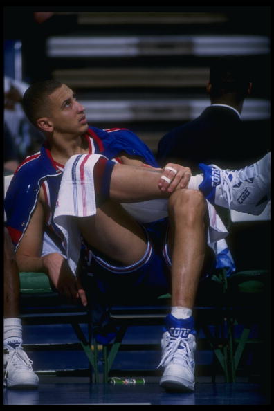 Sam Bowie of the New York Nets looks on during a game.