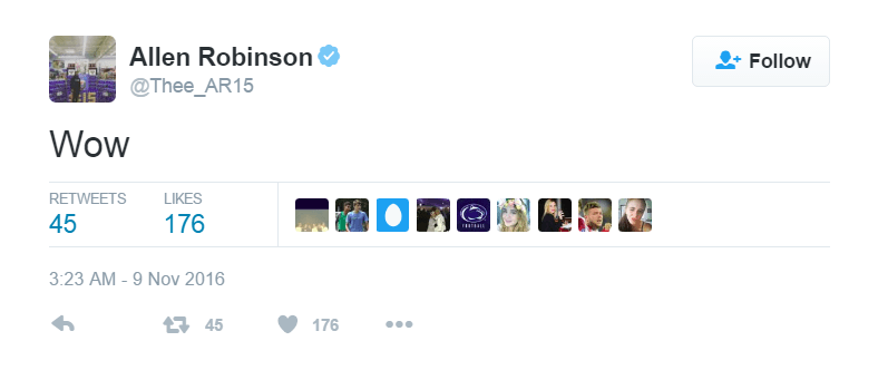 Allen Robinson had a short and simple reaction to the election results | @Thee_AR15/Twitter