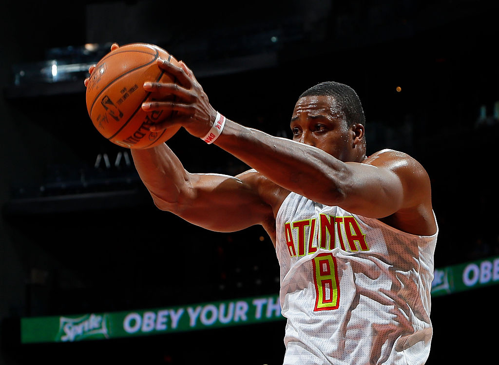 Dwight Howard of the Atlanta Hawks goes up for a dunk.
