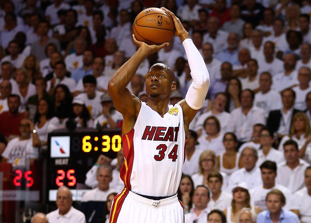 Ray Allen goes for three.