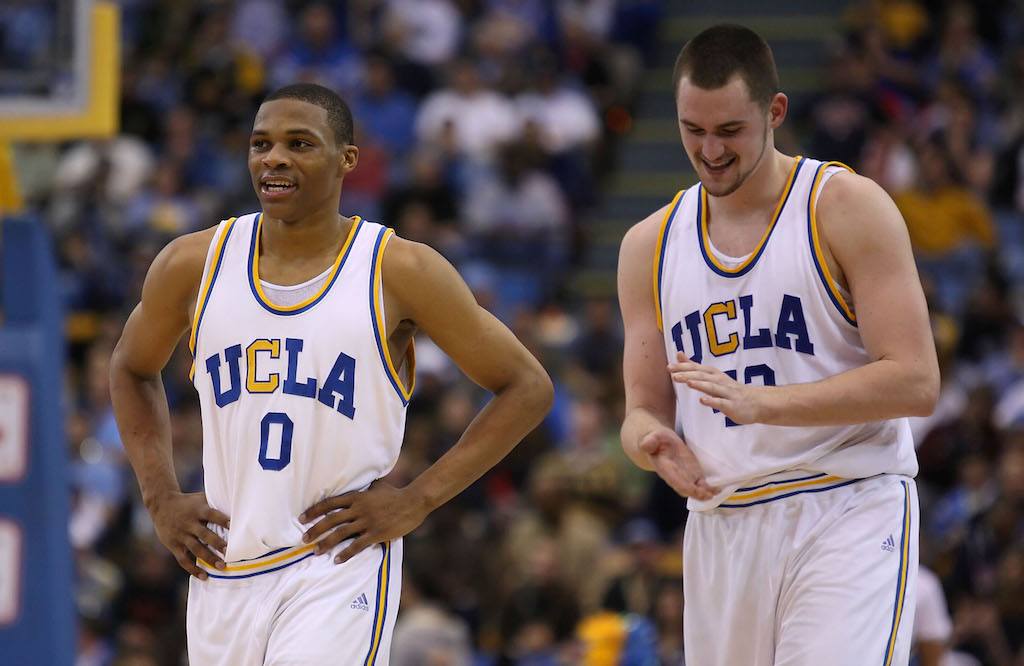 Russell Westbrook (L) and Kevin Love have unfinished business from their UCLA days | Lisa Blumenfeld/Getty Images