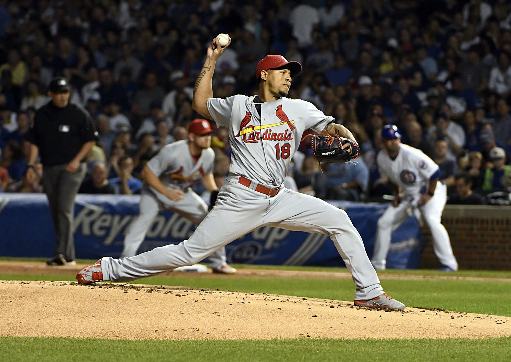 Carlos Martinez pitching for the St. Louis Cardinals