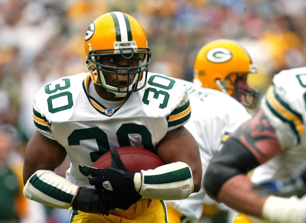 Ahman Green runs with power for the Packers | Donald Miralle/Getty Images