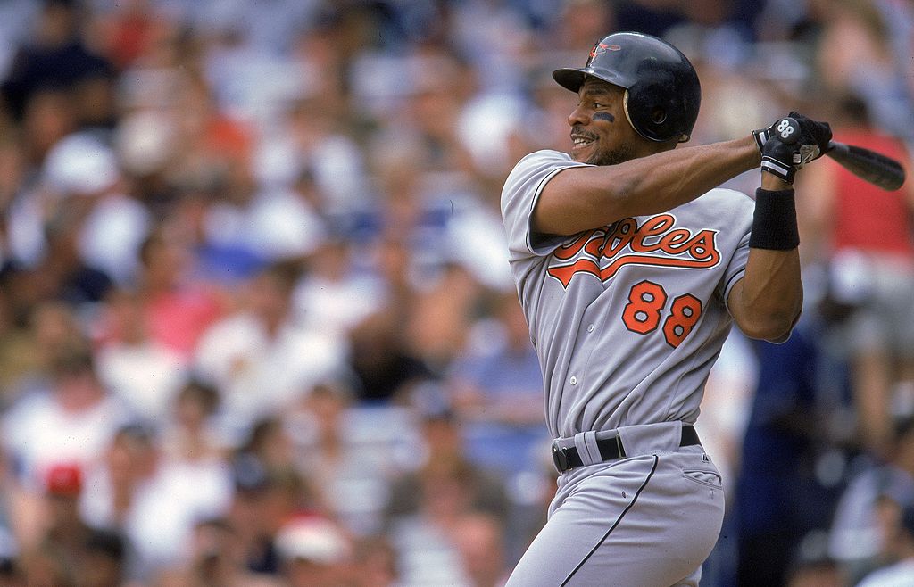 Albert Belle of the Baltimore Orioles