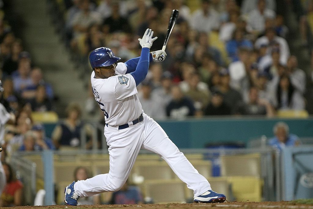 Andruw Jones of the Los Angeles Dodgers up at bat