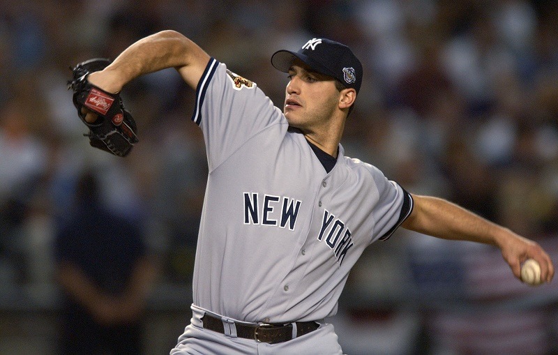 28 Oct 2001: Starting pitcher Andy Pettitte #46 of the of the New York Yankees delivers a pitch against the Arizona Diamondbacks during game two of the Major League Baseball World Series at Bank One Ballpark in Phoenix, Arizona.