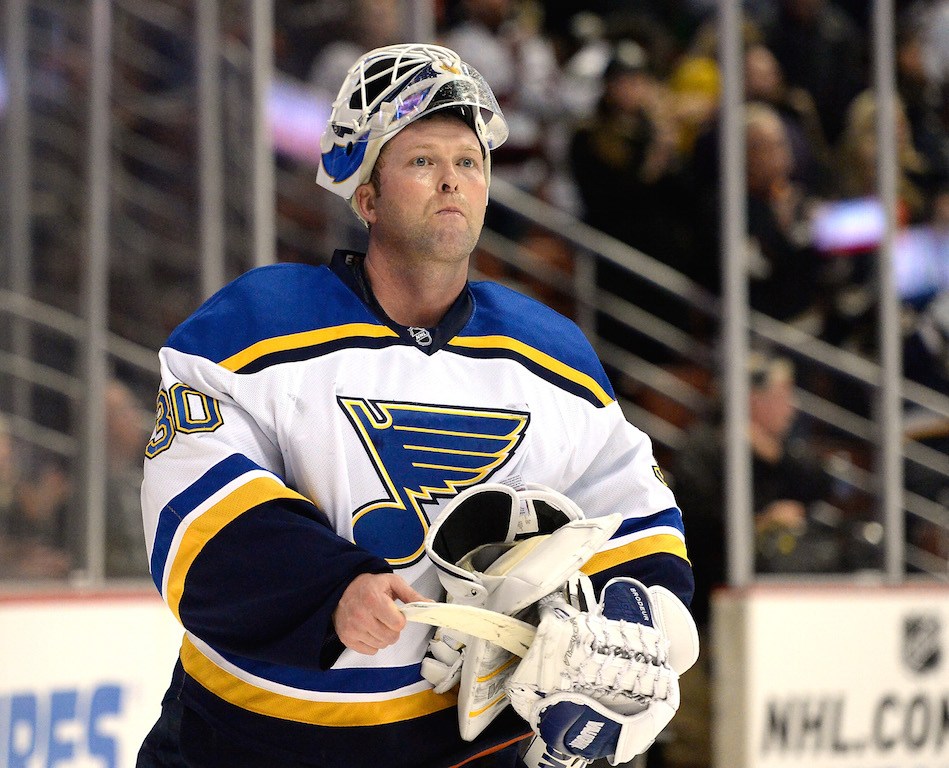 It's hard seeing Martin Brodeur in a Blues uniform | Harry How/Getty Images