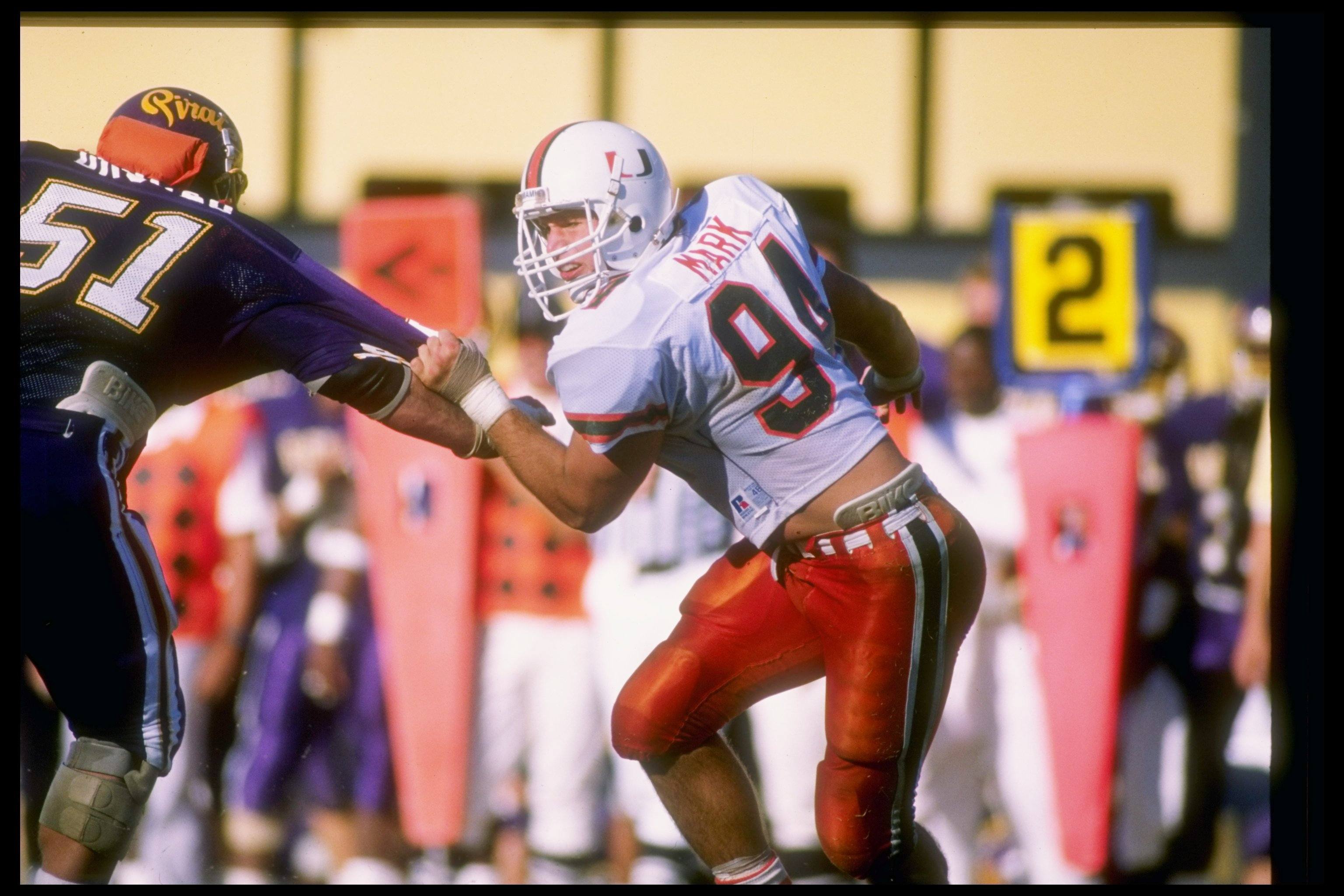 The Miami Hurricanes mean business | Allen Steele/Allsport/Getty Images