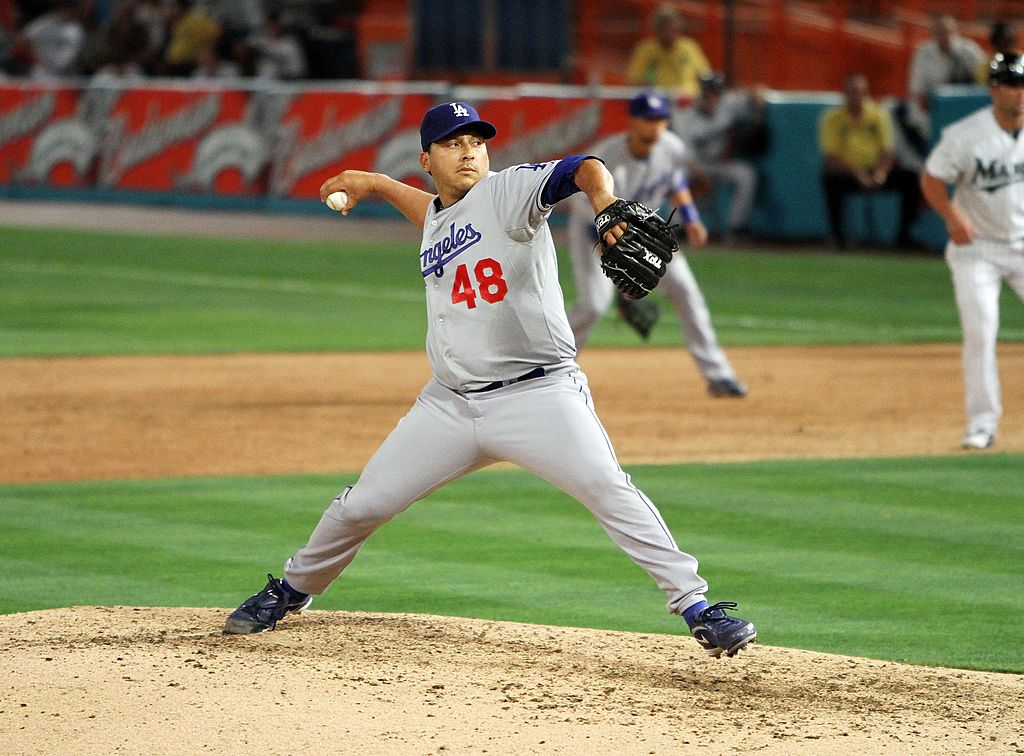 Pitcher Russ Ortiz of the Los Angeles Dodgers