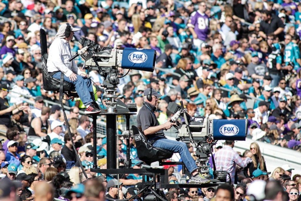 Two Fox Sports television cameras during the NFL game between the Minnesota Vikings and the Jacksonville Jaguars | David Rosenblum/Icon Sportswire via Getty Images