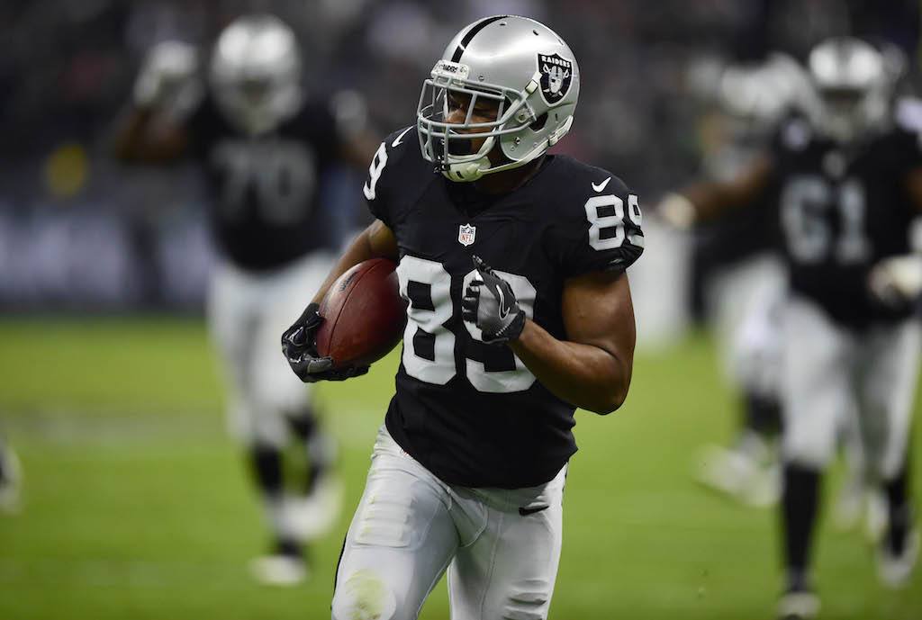 Amari Cooper runs toward the end zone.