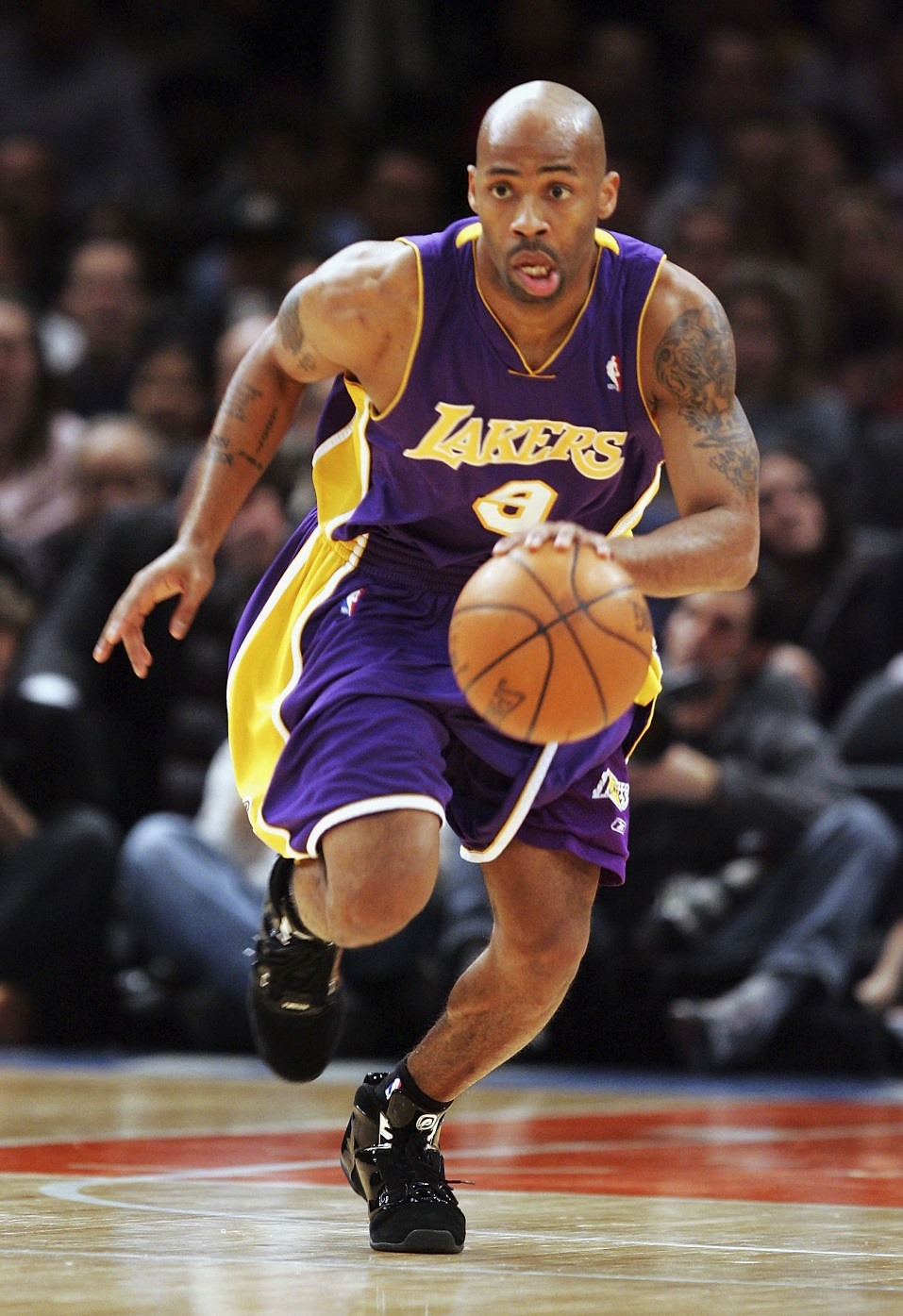 Chucky Atkins #9 of the Los Angeles Lakers