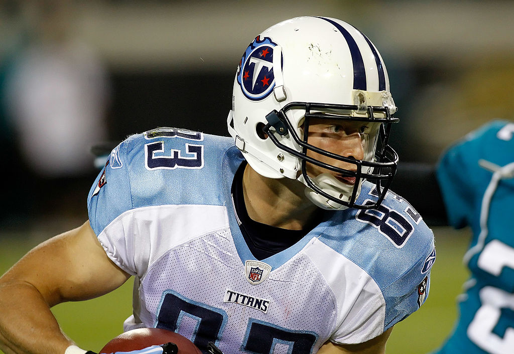 Receiver Marc Mariani of the Tennessee Titans returns a punt against the Jacksonville Jaguars.