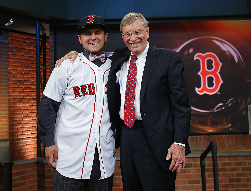 Michael Chavis poses with Commissioner Allan H. Bud Selig