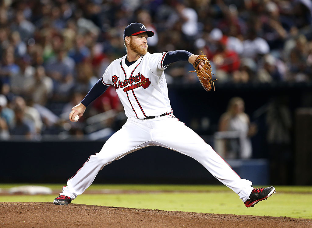 Pitcher Mike Foltynewicz of the Atlanta Braves throws a pitch. 