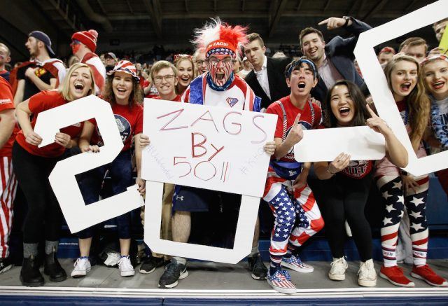 Gonzaga fans go wild at McCarthey Athletic Center.