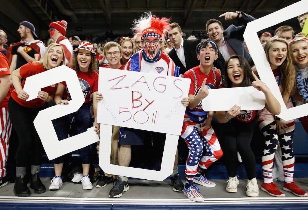 Gonzaga fans go wild at McCarthey Athletic Center.