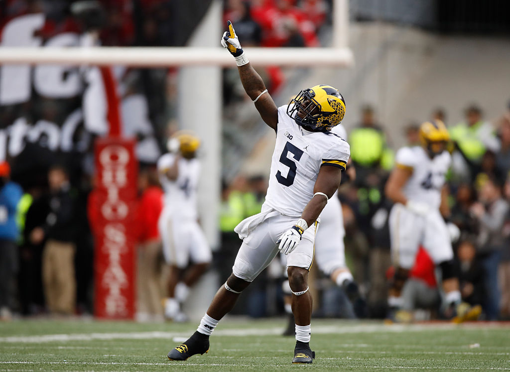 Jabrill Peppers #5 of the Michigan Wolverines