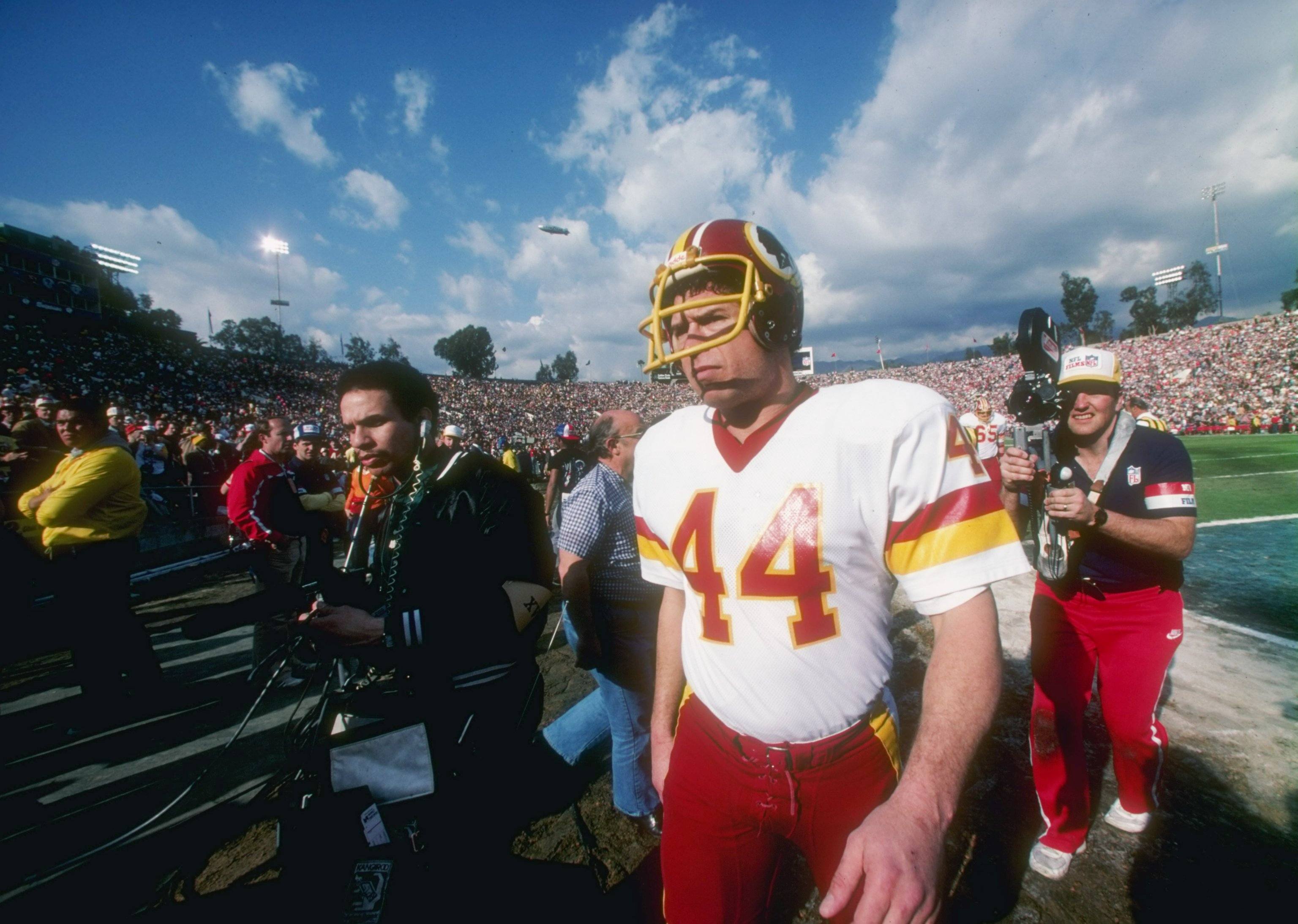 Running back John Riggins of the Washington Redskins looks on during Super Bowl XVII.