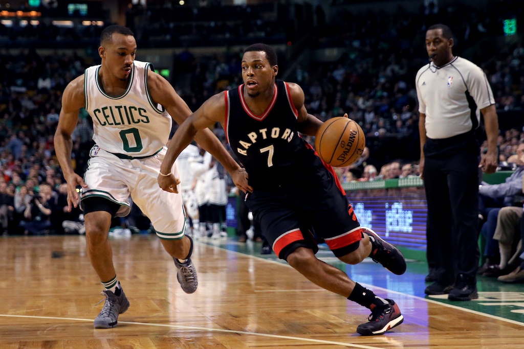 Kyle Lowry heads toward the basket | Maddie Meyer/Getty Images
