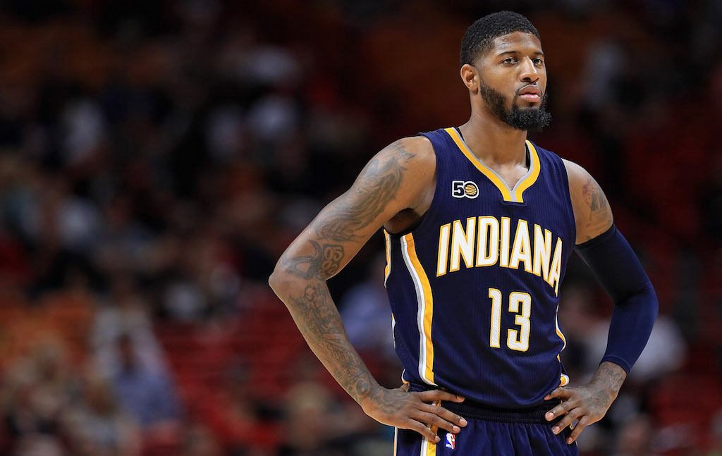 Paul George has his game face on.