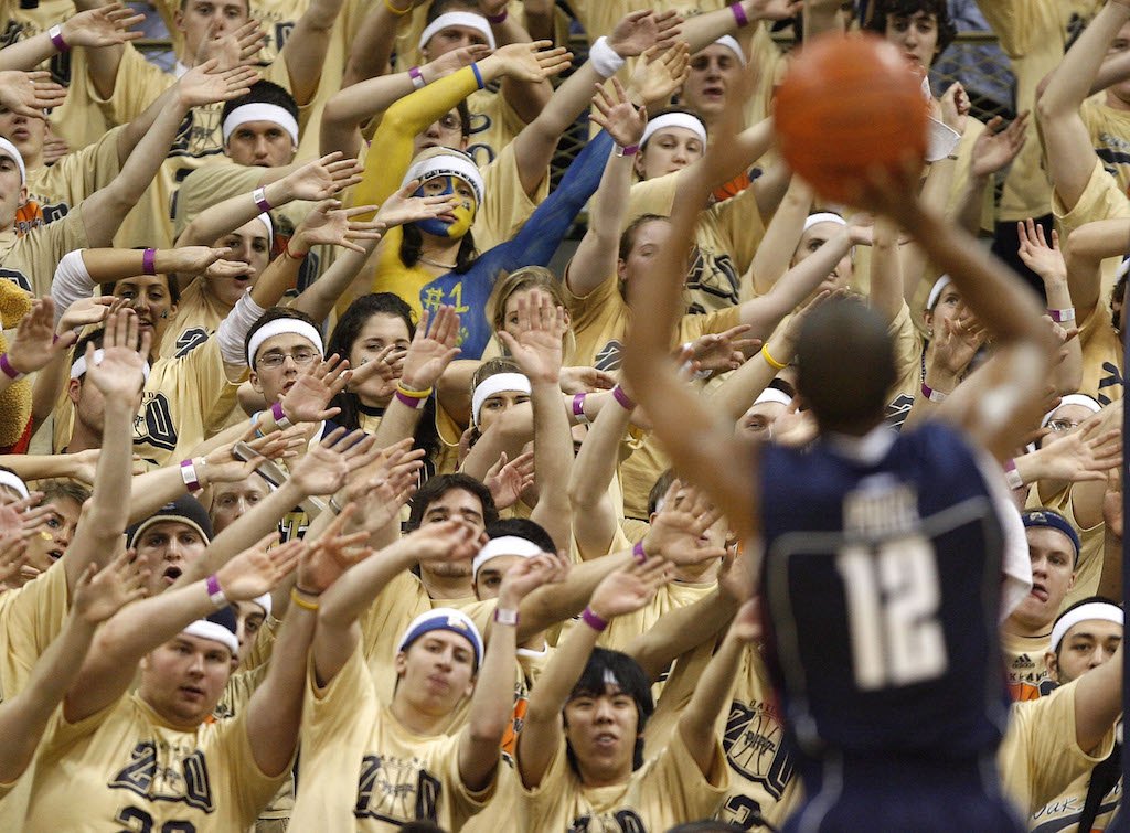 Fans cheer at Pittsburgh's "Oakland Zoo."