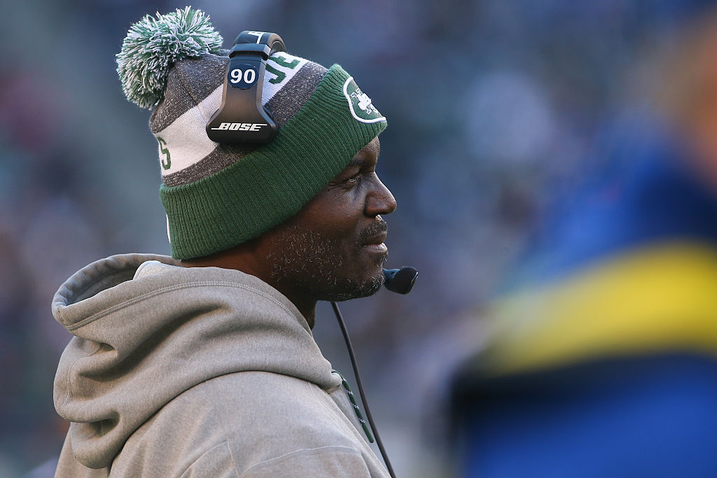 Head coach Todd Bowles of the New York Jets watch the action.