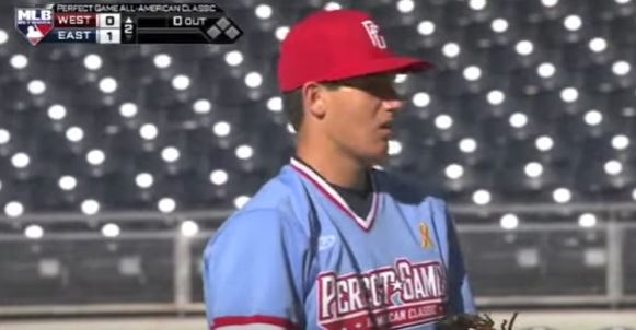 Dylan Cease looks on during a game.