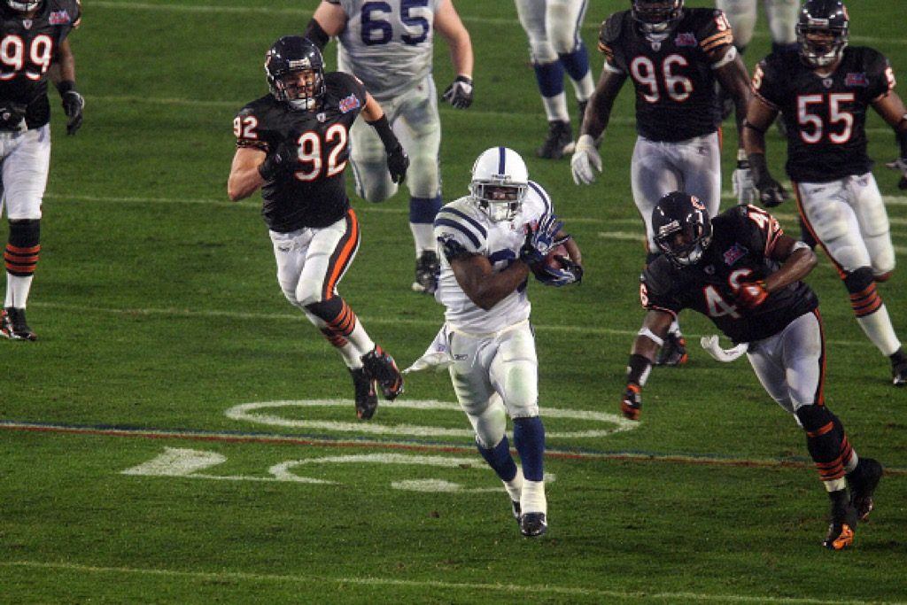 Running back Dominic Rhodes of the Colts breaks free for a long run.