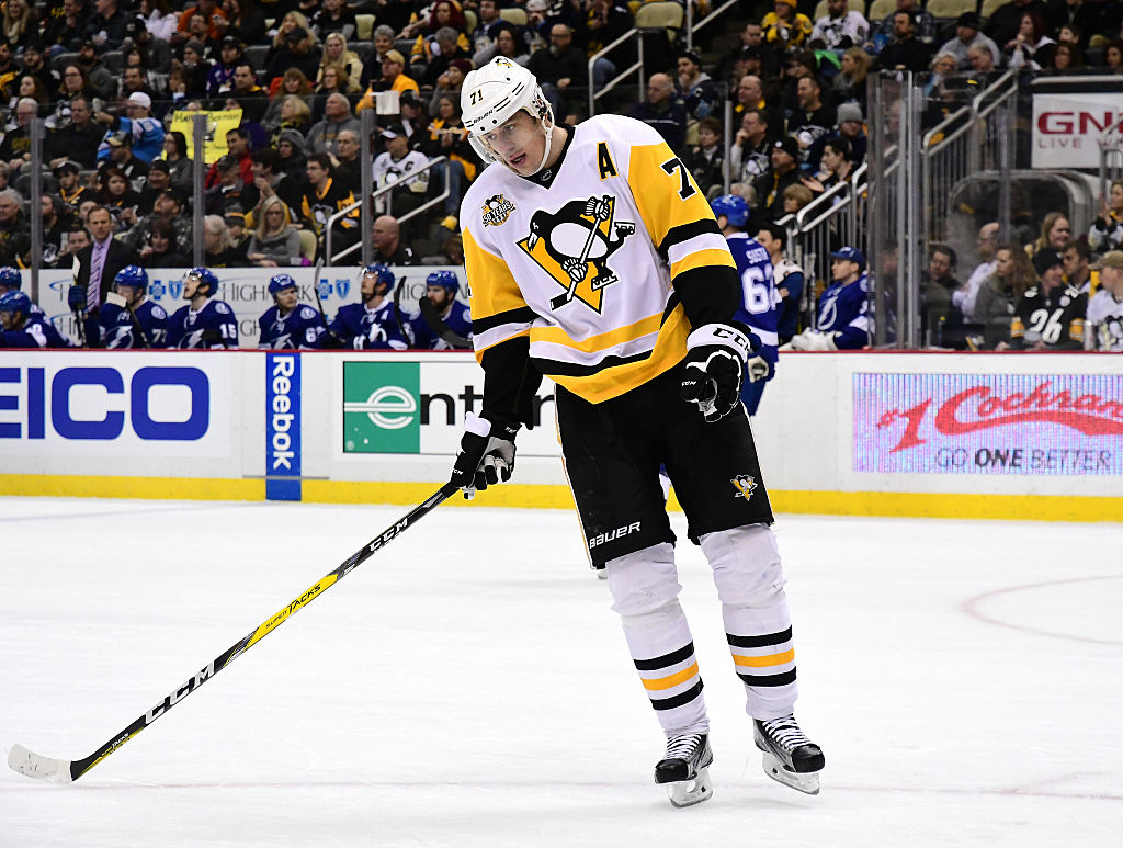 Evgeni Malkin skates for the Pittsburgh Penguins.