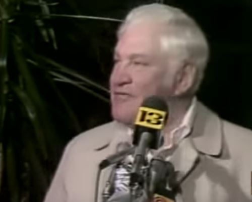 Bob Irsay speaks to the media during a press conference.