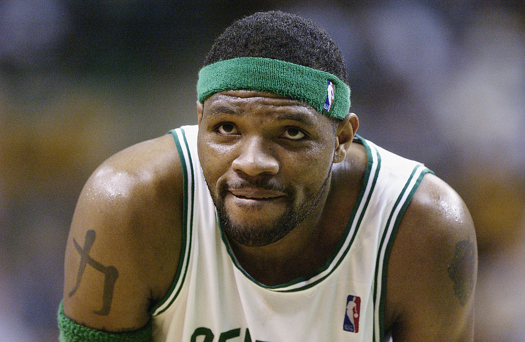 Walter McCarty of the Boston Celtics waits for a free throw in Game 4 of the Eastern Conference Semifinals against the New Jersey Nets.