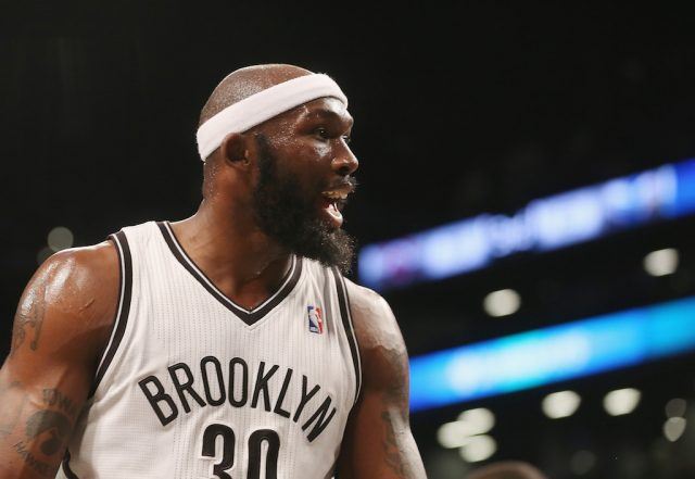 Reggie Evans yells at his opponents.