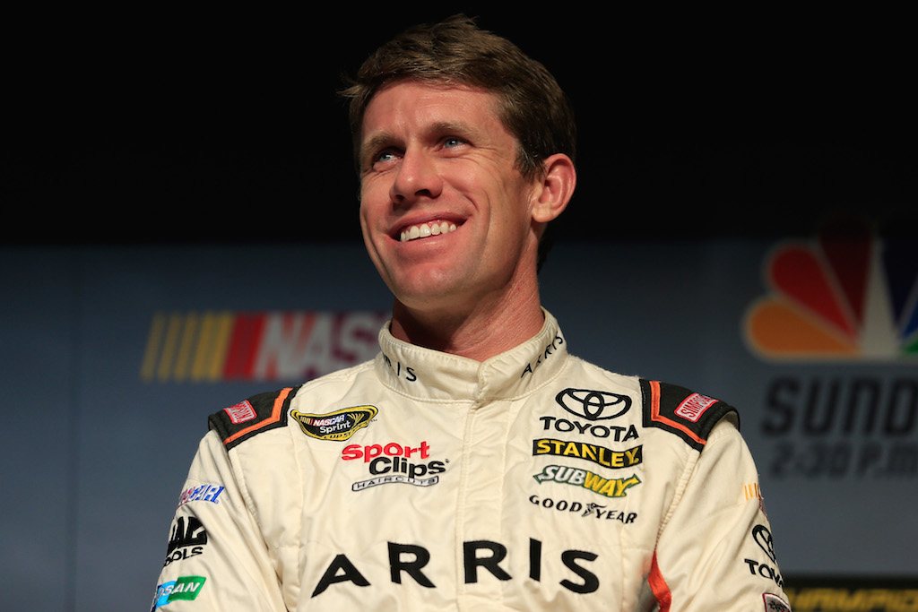 Carl Edwards chats with the media.