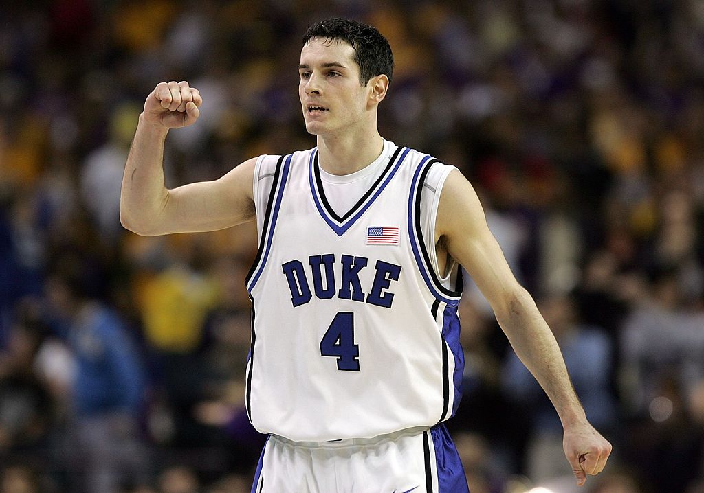 J.J. Redick of the Duke Blue Devils pumps his fist during the 2006 NCAA Division I Men's Basketball Tournament.