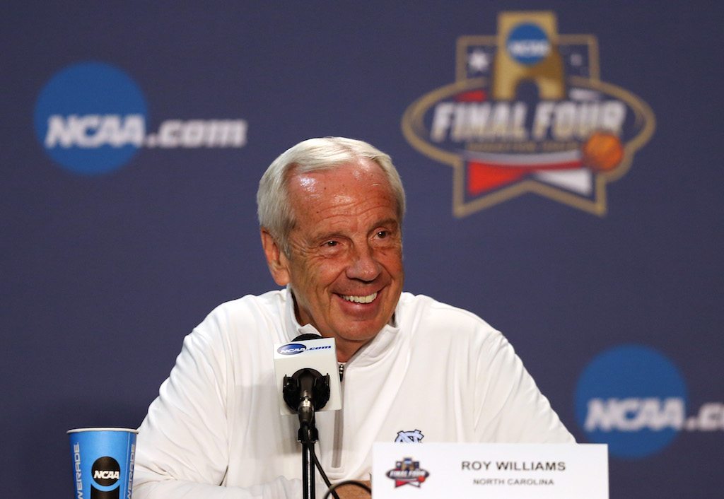 UNC's Roy Williams speaks during a press conference.