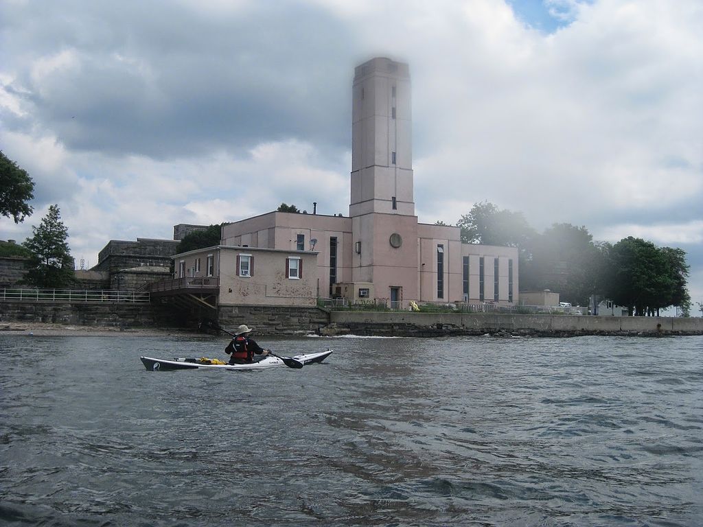 A view of SUNY Maritime College from the water.
