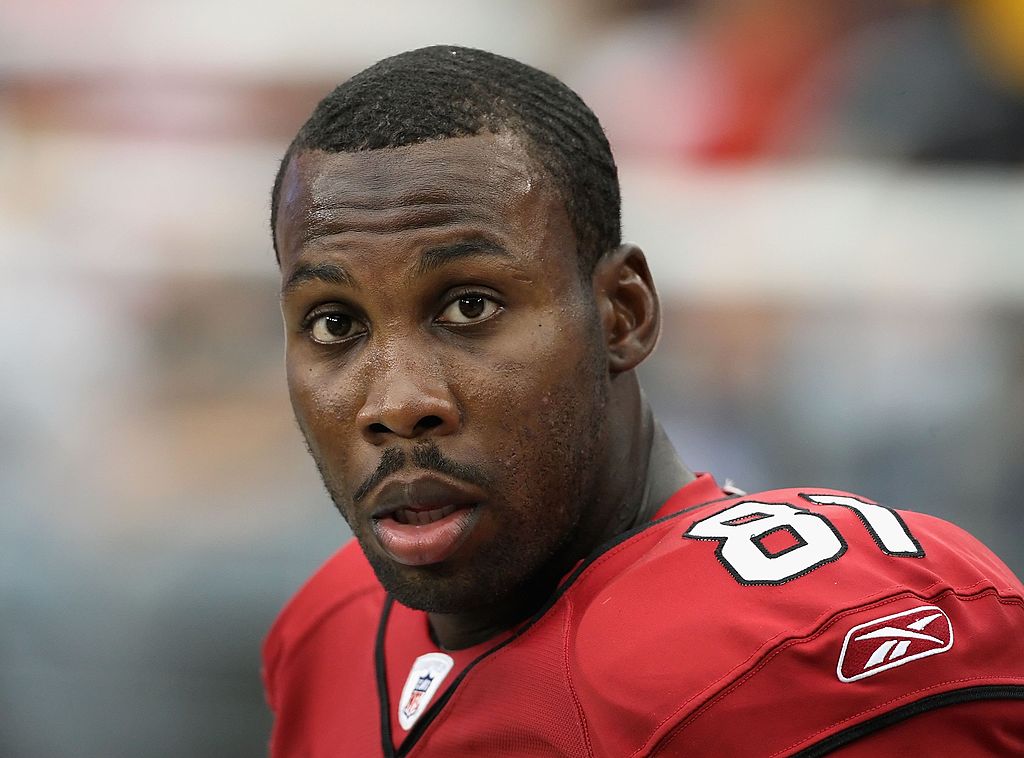 Anquan Boldin #81 of the Arizona Cardinals during the football against the San Francisco 49ers looks shocked.