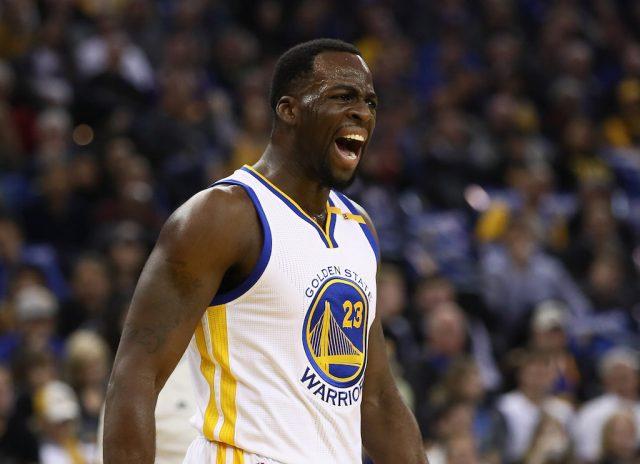 Draymond Green complains about a call.