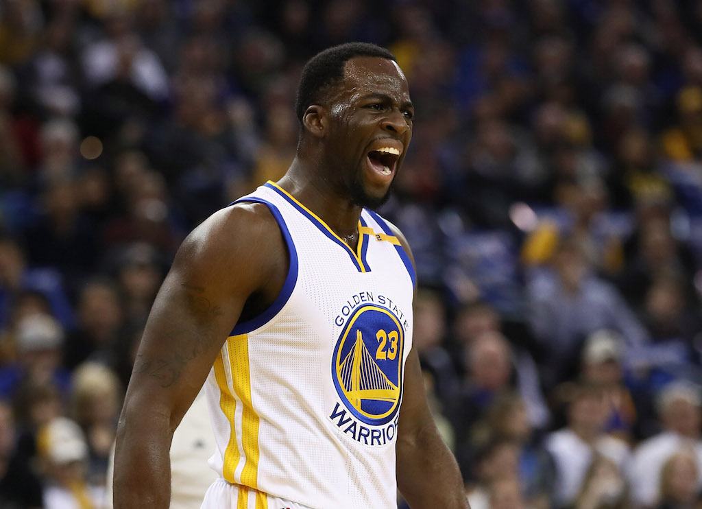 Draymond Green complains about a call.
