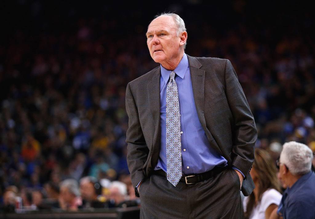 George Karl looks on during the game.