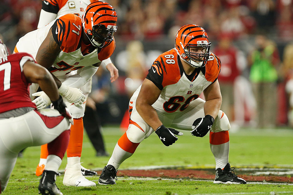 Guard Kevin Zeitler of the Cincinnati Bengals is ready for action.
